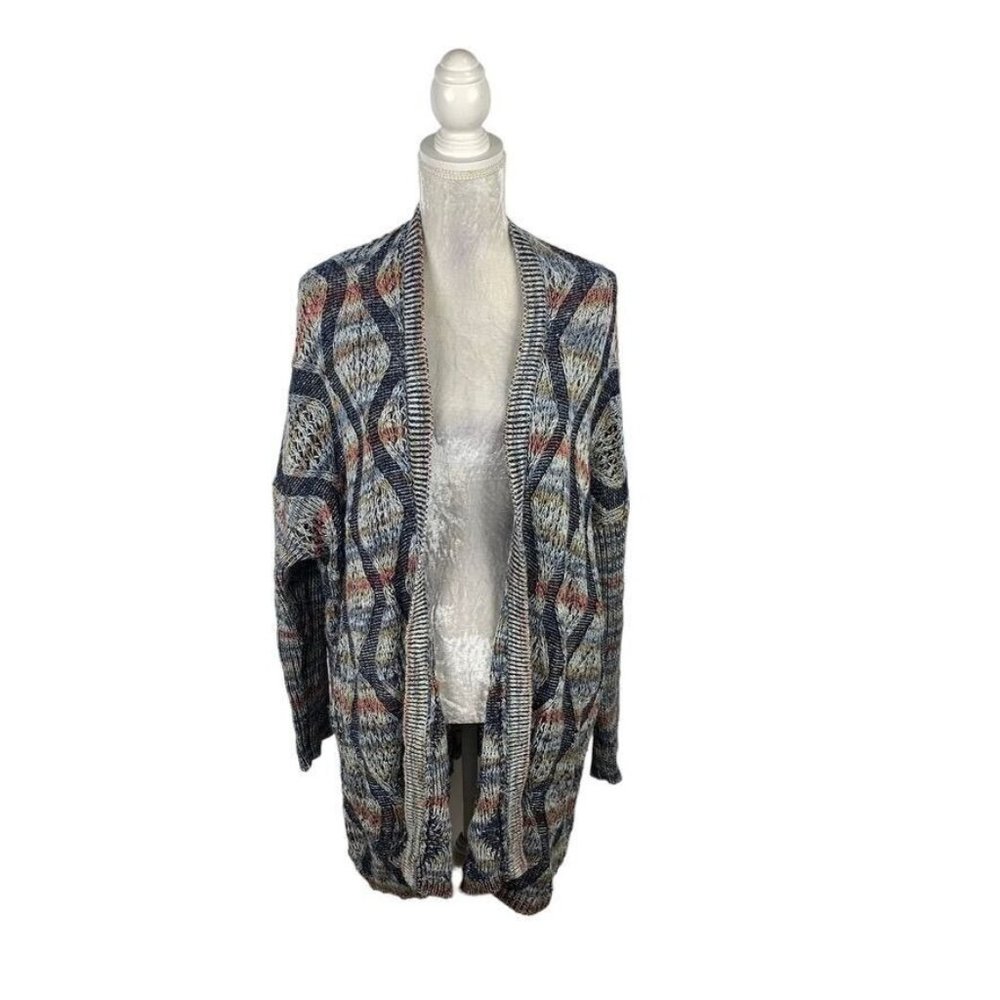 Soft Surroundings Colorful Open Front Cardigan Sweater‎ Oversized Fit Long L/XL